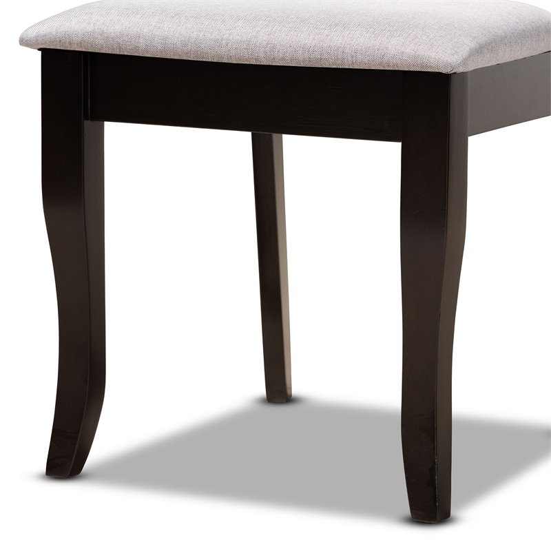Bowery Hill Gray Fabric and Dark Brown Finished Wood 5-Piece Dining Set