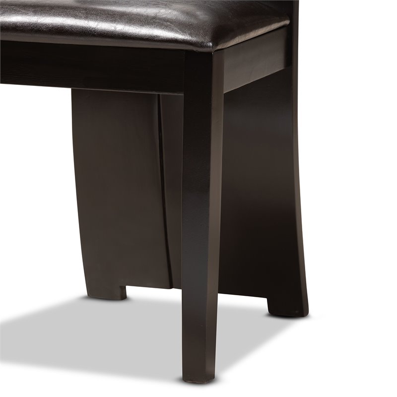 Bowery Hill Dark Brown Faux Leather Wood 5-Piece Dining Set