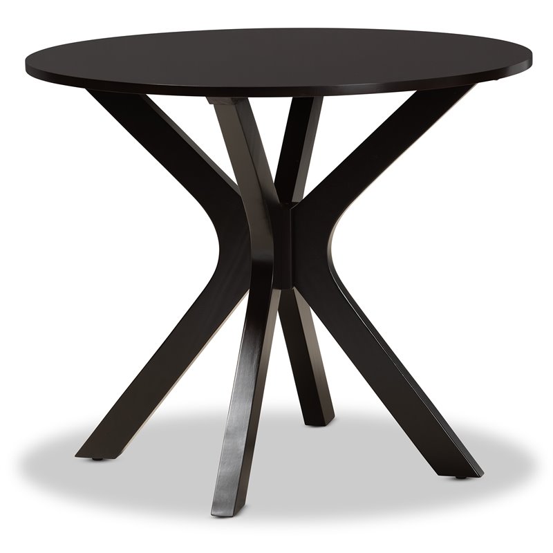 Bowery Hill Dark Brown Faux Leather Wood 5-Piece Dining Set