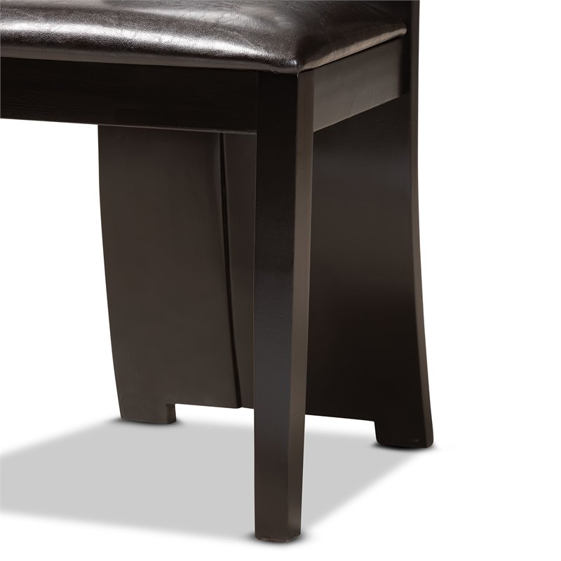 Bowery Hill Dark Brown Faux Leather Wood 5-Piece Dining Set