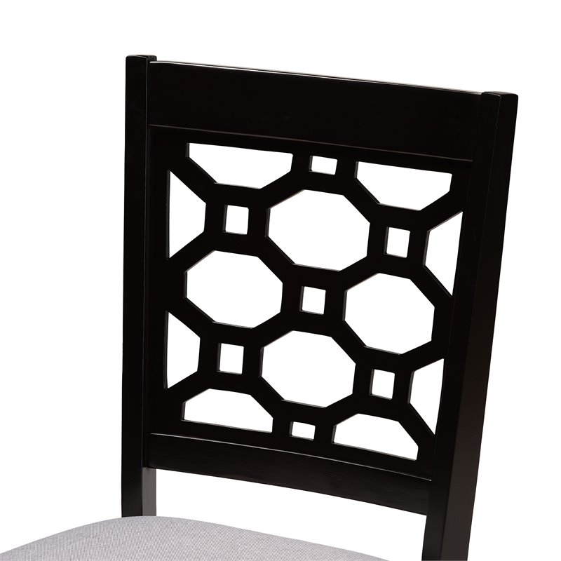 Bowery Hill Grey Upholstered and Brown Finished Wood 5-Piece Dining Set