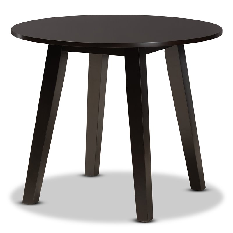 Bowery Hill Grey Fabric and Dark Brown Finished Wood 5-Piece Dining Set