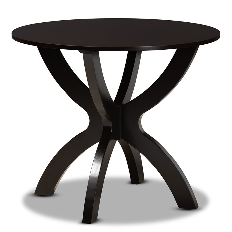 Bowery Hill Grey Fabric and Dark Brown Finished Wood 5-Piece Dining Set