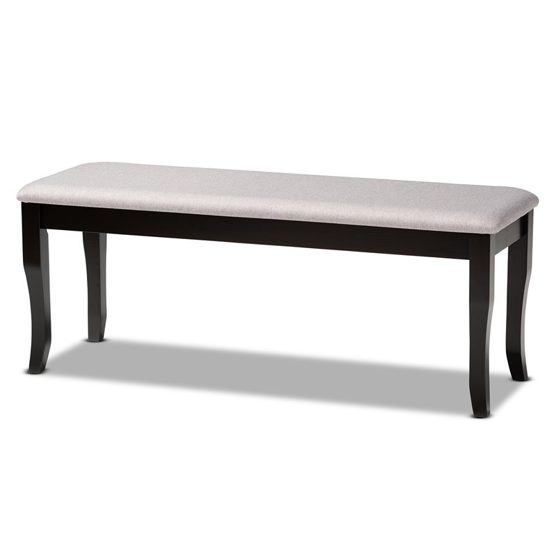 Bowery Hill Grey Fabric and Dark Brown Finished Wood 6-Piece Dining Set