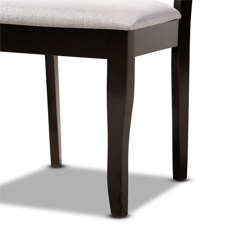 Bowery Hill Grey Upholstered and Dark Brown Finished Wood 5-Piece Dining Set