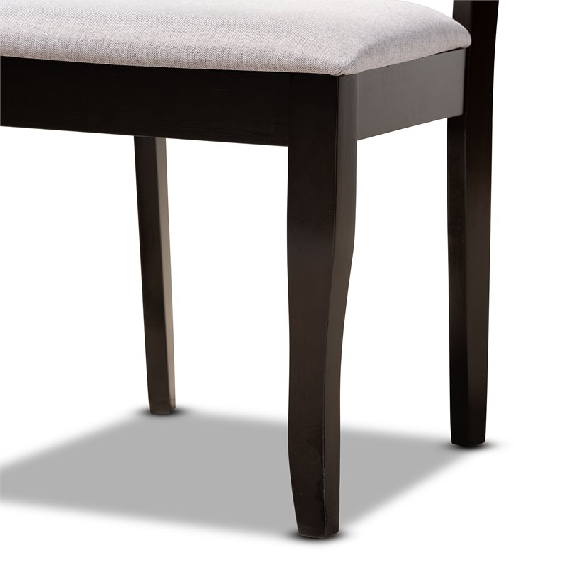 Bowery Hill Upholstered and Dark Brown Finished Wood 5-Piece Dining Set