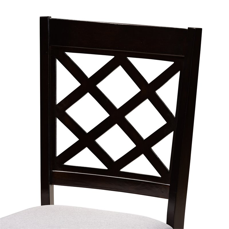 Bowery Hill Upholstered and Dark Brown Finished Wood 5-Piece Dining Set