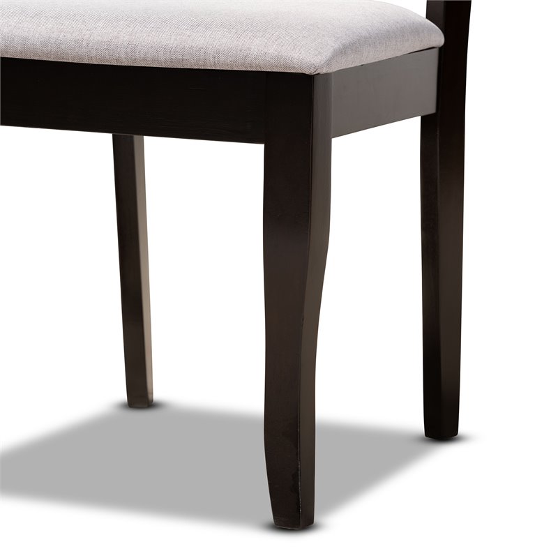 Bowery Hill Upholstered and Dark Brown Finished Wood 5-Piece Dining Set