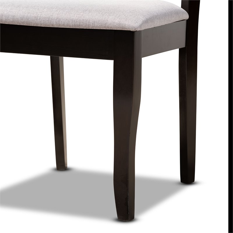 Bowery Hill Upholstered and Dark Brown Finished Wood 5-Piece Dining Set