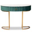 Bowery Hill Gold Finish 1-Drawer Console Table with Faux Marble Tabletop