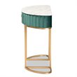 Bowery Hill Gold Finish 1-Drawer Console Table with Faux Marble Tabletop