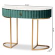 Bowery Hill Gold Finish 1-Drawer Console Table with Faux Marble Tabletop