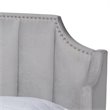 Bowery Hill Contemporary King Size Light Gray Velvet Wingback Platform Bed