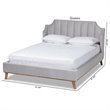 Bowery Hill Contemporary King Size Light Gray Velvet Wingback Platform Bed