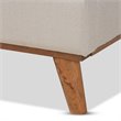 Bowery Hill Queen Size Light Beige Upholstered Platform Wingback Bed