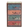 Bowery Hill Traditional 4-Drawer MDF Wood Accent Storage Chest in Multi-Color