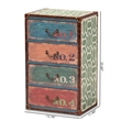 Bowery Hill Traditional 4-Drawer MDF Wood Accent Storage Chest in Multi-Color