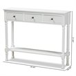 Bowery Hill White Finished Wood 3-Drawer Entryway Console Table