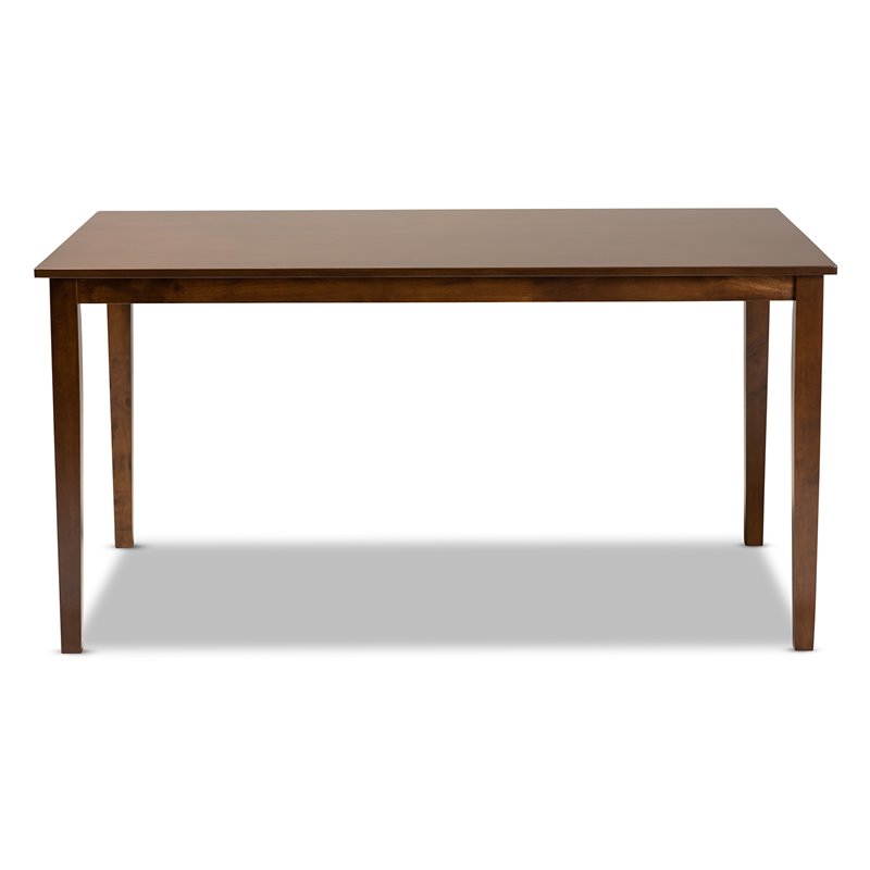 Bowery Hill Walnut Finished Rectangular Wood Dining Table