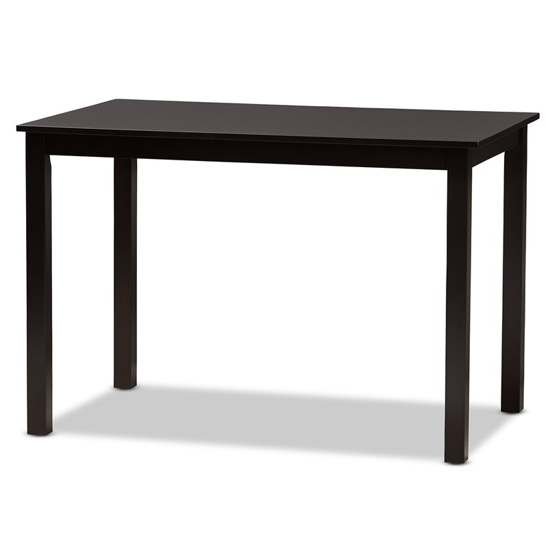 Bowery Hill Gray Upholstered Espresso Finished Wood 5-Piece Dining Set