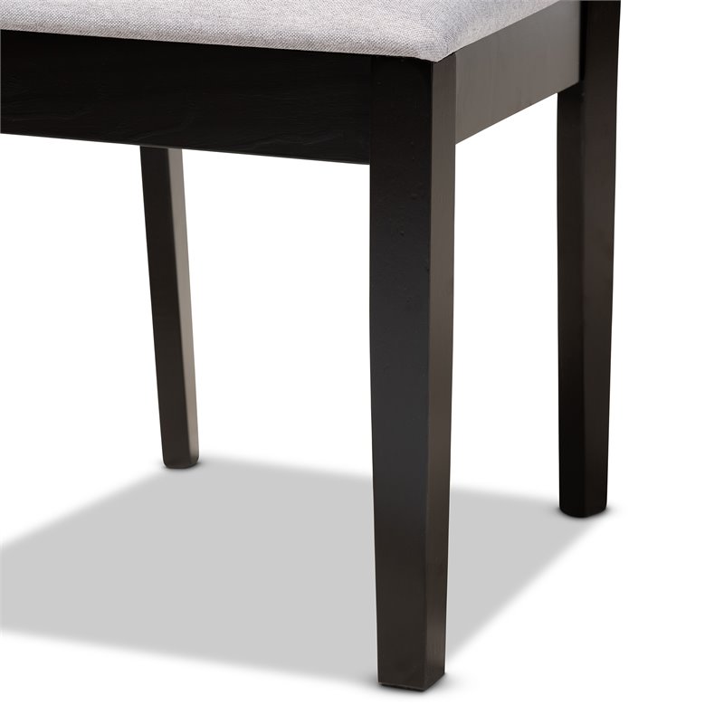 Bowery Hill Gray Upholstered Espresso Finished Wood 5-Piece Dining Set