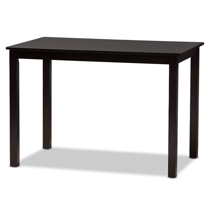 Bowery Hill Gray Upholstered Espresso Finished Wood 5-Piece Dining Set