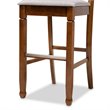 Bowery Hill Contemporary Gray Upholstered Walnut Wood 2-Piece Bar Stool Set
