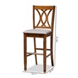 Bowery Hill Contemporary Gray Upholstered Walnut Wood 2-Piece Bar Stool Set