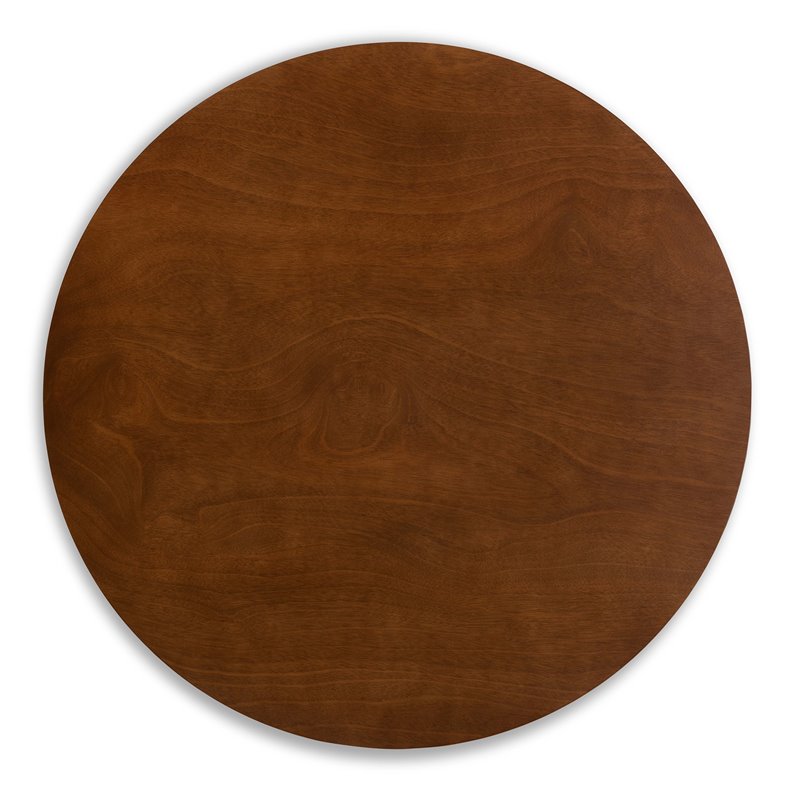 Bowery Hill Rubberwood Walnut Brown Dining Table Round 39.4