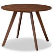 Bowery Hill Rubberwood Walnut Brown Dining Table Round 39.4