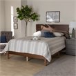 Bowery Hill Walnut Finished Wood Queen Size Panel Bed