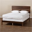Bowery Hill Walnut Finished Wood Queen Size Panel Bed
