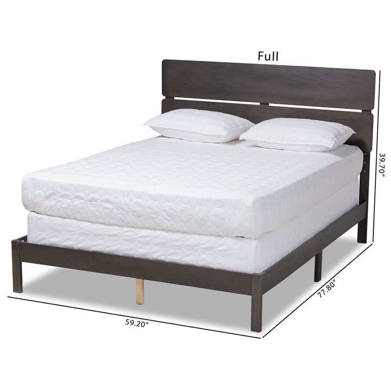 Bowery Hill Gray and Oak Finished Wood Queen Size Panel Bed