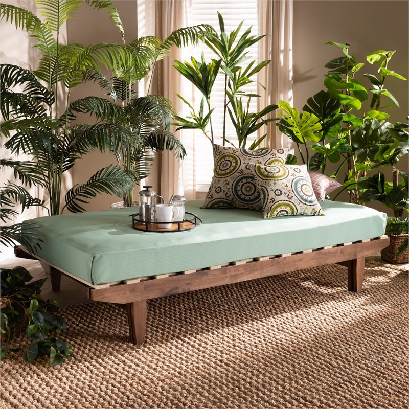 Bowery Hill Walnut Finished Wood Expandable Twin to King Size Bed Frame