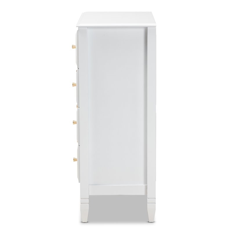Bowery Hill Transitional 4-Drawer Soild Wood Bedroom Chest in White