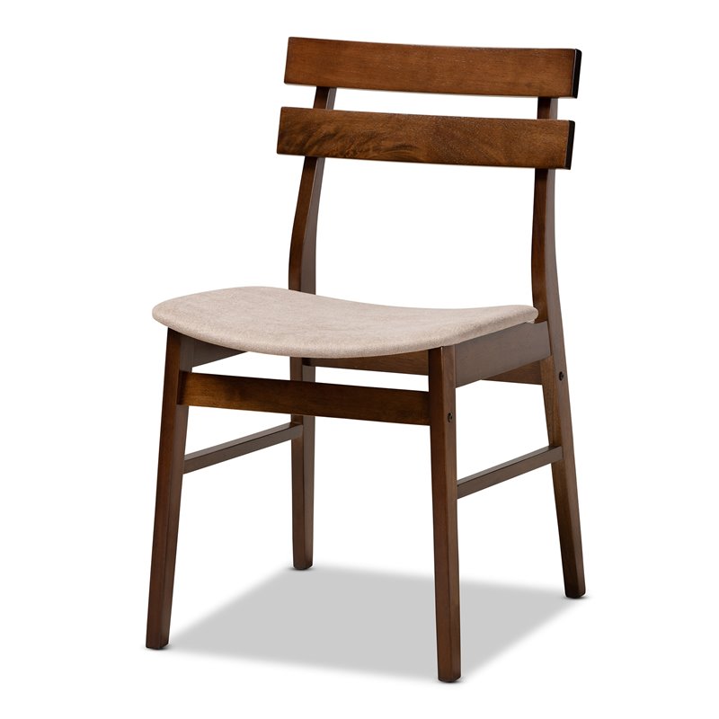 Bowery Hill Light Beige Fabric Upholstered Wood 5-Piece Dining Set
