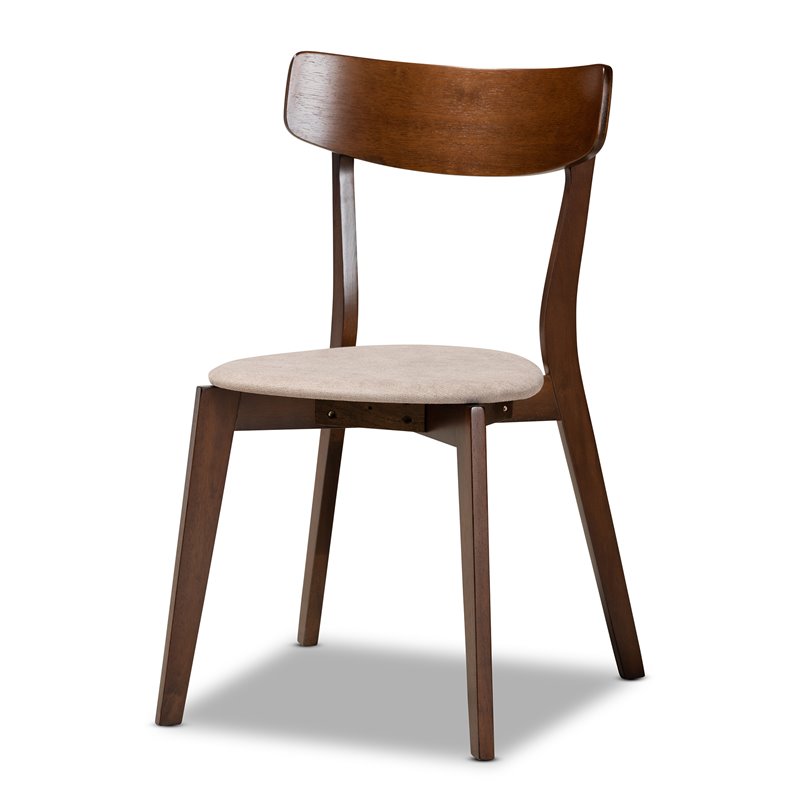 Bowery Hill Light Beige Fabric Upholstered Wood 5-Piece Dining Set