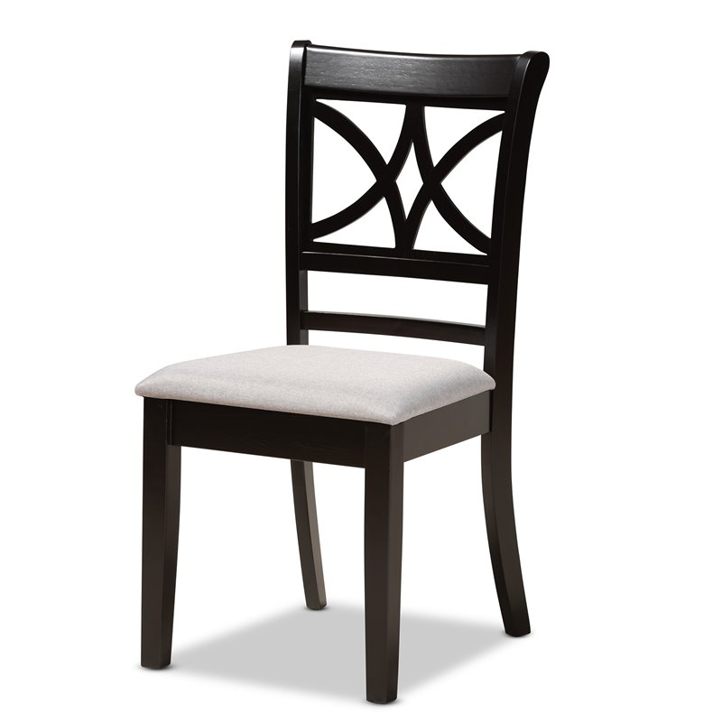 Bowery Hill Gray Fabric Upholstered Wood 5-Piece Dining Set