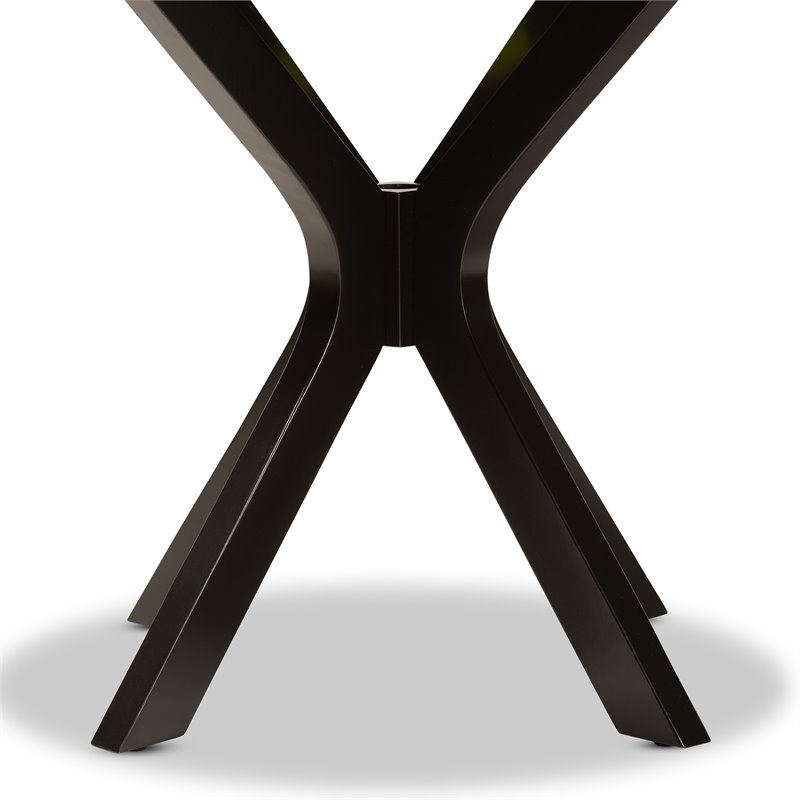 Bowery Hill Dark Brown Finished 35-Inch-Wide Round Wood Dining Table