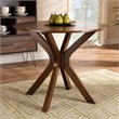 Bowery Hill Rubberwood Walnut Brown Dining Table Round Assembly Required 35.4