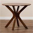 Bowery Hill Rubberwood Walnut Brown Dining Table Round Assembly Required 35.4