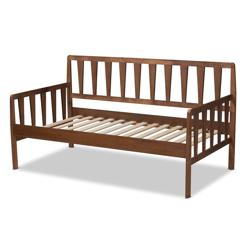 Bowery Hill Walnut Brown Finished Wood Twin Size Daybed