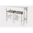 Bowery Hill Traditional Wood Sofa Table with Two Stools in White