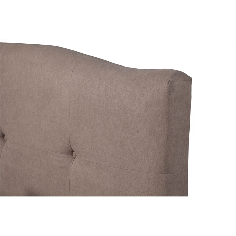 Bowery Hill Contemporary Queen Tufted Upholstered Bed in Haskett-Jute (Beige)