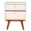 Bowery Hill Two Drawer Wood Nightstand in White