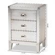 Bowery Hill Contemporary Silver Metal 3-Drawer Nightstand
