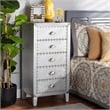 Bowery Hill Mid-Century 5-Drawer Wood/Metal Accent Chest in Silver