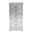 Bowery Hill Mid-Century 5-Drawer Wood/Metal Accent Chest in Silver