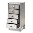 Bowery Hill Mid-Century 5-Drawer Wood/Metal Accent Chest in Silver