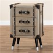 Bowery Hill Metal Antique Silver Nightstand Rectangular 29.92